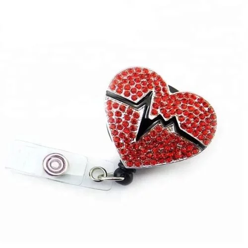 Heart ECG badge holder
