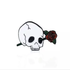 Rose skull pin