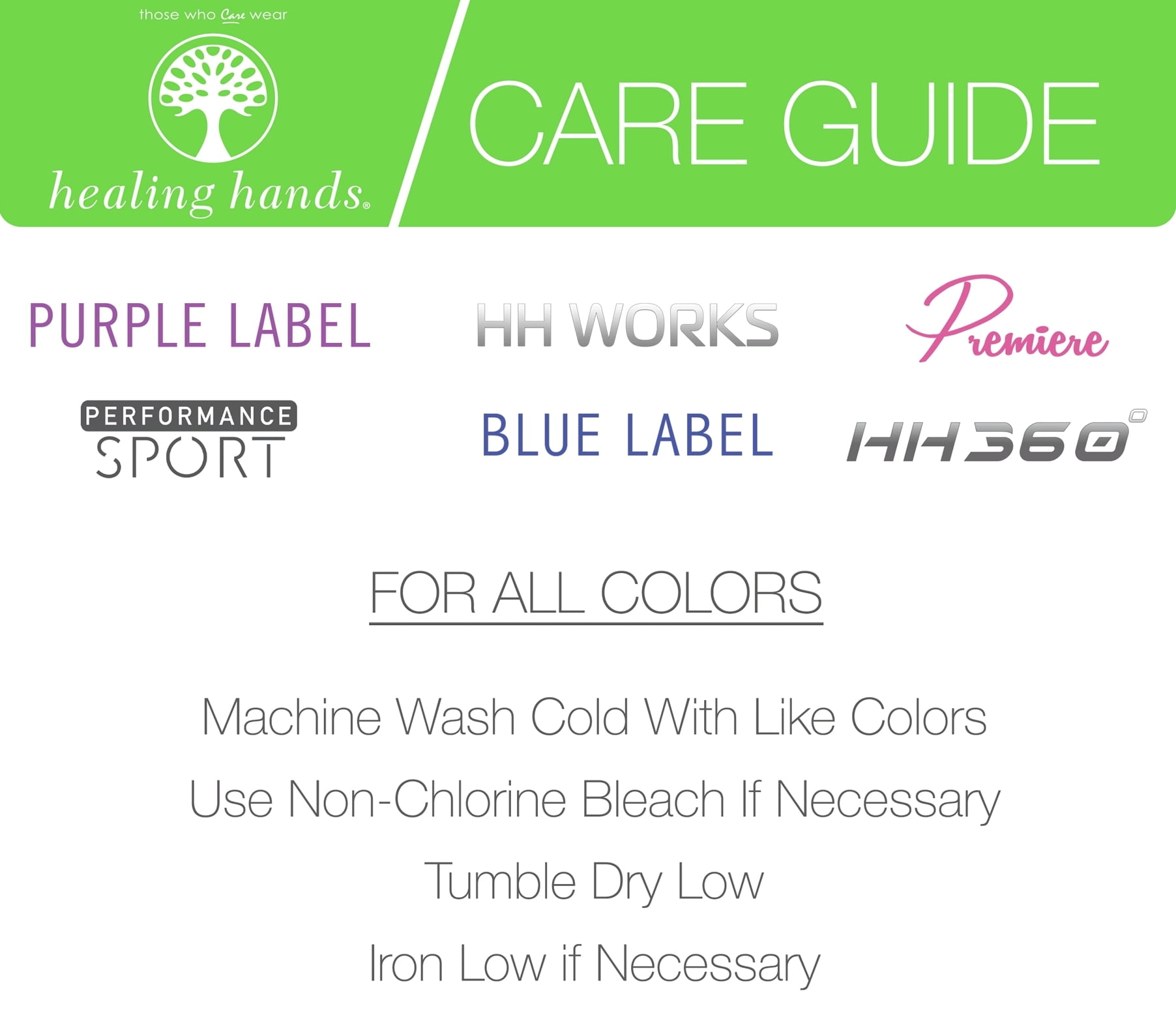 Healing Hands Scrubs care guide