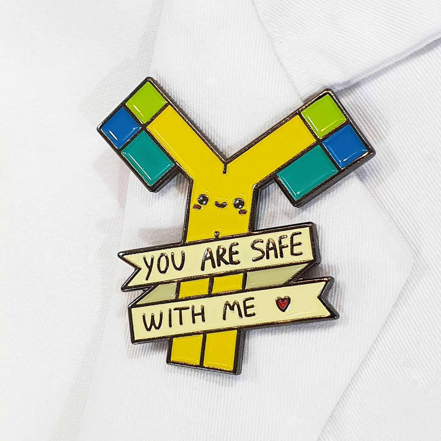 You're safe with immunoglobulin enamel pin