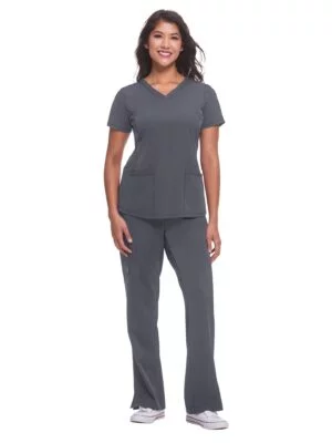 Healing Hands Works Monica & Rebecca Women's Scrub Set - Pewter, Large (L)