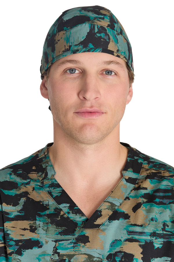 Unisex Print Scrub Hat in Extreme Camo Bronze