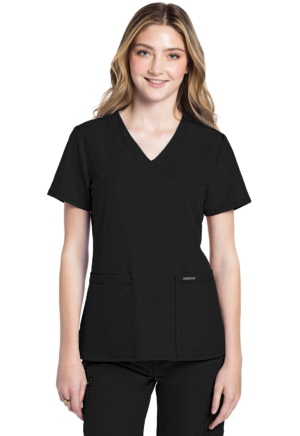 Cherokee V-Neck Women's Scrub Set - Black, Large (L)