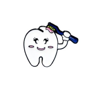 Cute brushing tooth pin