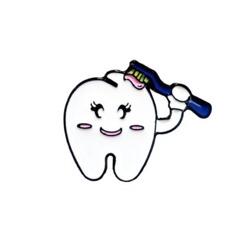 Cute brushing tooth pin