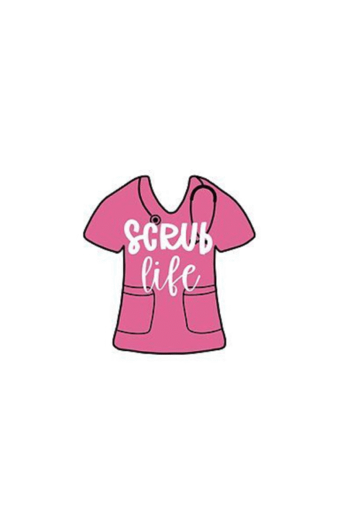 Pink scrub life pin