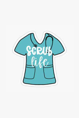 Blue scrub life pin
