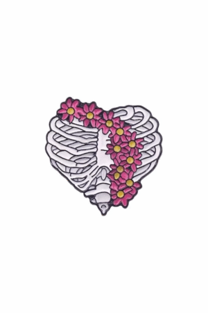 Floral anatomical chest pin