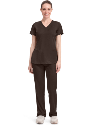 Healing Hands Works Monica & Rebecca Women's Scrub Set - Dark Chocolate, Extra Small (XS)